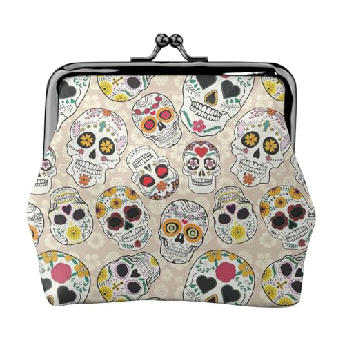Mexican Skull1 Printing Small Coin Purse Lightweight Travel Wallet for Sightseeing Tours and Shopping Sprees, Schwarz , Einheitsgröße, Münztasche von MDATT