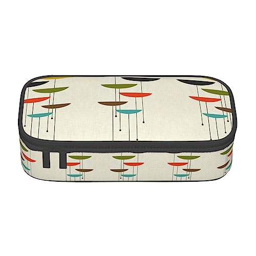 Mid Century Moderne Drucke Bunte Bleistift Stift Fall Tasche mit Reißverschluss Beutel Organizer für Büro Reise Halter Box, Schwarz , Einheitsgröße, Koffer von MDATT