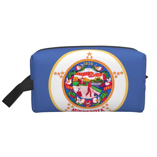 Minnesota Aufbewahrungstasche mit Staatsflagge, kleine Make-up-Tasche für Geldbörse, Reise-Make-up-Tasche, Mini-Kosmetiktasche für Herren, Flagge des Bundesstaates Minnesota, Einheitsgröße von MDATT