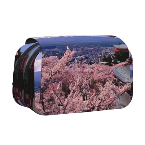 Mount Fuji Federmäppchen mit japanischem Druck, für Erwachsene, langlebige Stift-Tragetasche, Schwarz , Einheitsgröße, Taschen-Organizer von MDATT