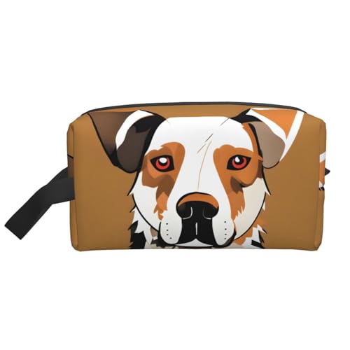 Niedliche Aufbewahrungstasche mit Tiermotiv, kleine Make-up-Tasche für Geldbörse, Reise-Make-up-Tasche, Mini-Kosmetiktasche für Herren, Niedlicher Bauernhofhund, Einheitsgröße von MDATT