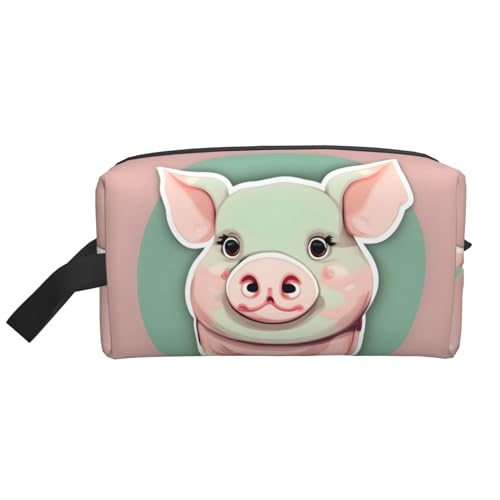 Niedliche Aufbewahrungstasche mit langen Ohren, kleine Make-up-Tasche für Geldbörse, Reise-Make-up-Tasche, Mini-Kosmetiktasche für Herren, Niedliches Schwein mit langem Ohr, Einheitsgröße von MDATT