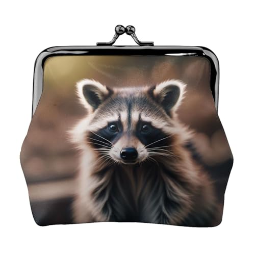Niedlicher Waschbär (1) Kleine Make-up-Tasche für Geldbörse, tragbare Mini-Kosmetiktaschen, für Fitnessstudio und den täglichen Gebrauch, Schwarz , Einheitsgröße, Münztasche von MDATT