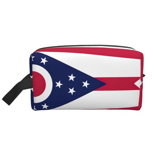 Ohio Aufbewahrungstasche mit Staatsflagge, kleine Make-up-Tasche für Geldbörse, Reise-Make-up-Tasche, Mini-Kosmetiktasche für Herren, Ohio Staatsflagge, Einheitsgröße von MDATT