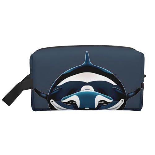 Orca Killerwal-Aufbewahrungstasche, kleine Make-up-Tasche für Geldbörse, Reise-Make-up-Tasche, Mini-Kosmetiktasche für Herren, Orca Killerwal, Einheitsgröße von MDATT