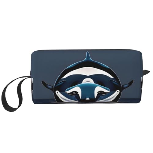 Orca Killerwal-Aufbewahrungstasche, kleine Make-up-Tasche für Geldbörse, Reise-Make-up-Tasche, Mini-Kosmetiktasche für Herren, Orca Killerwal, Einheitsgröße von MDATT