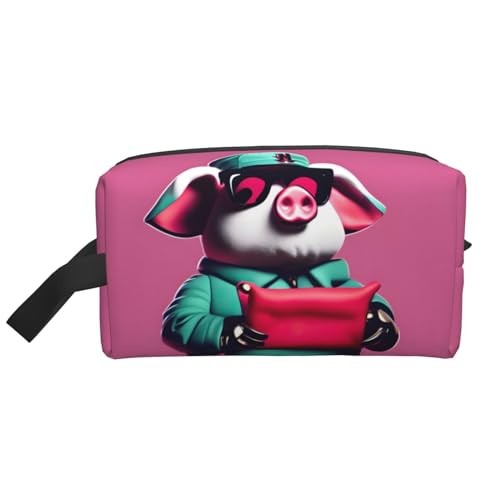 Piggy Kosmetiktasche für Damen, kleine Make-up-Tasche für Geldbörse, Make-up-Tasche, Reise-Make-up-Tasche mit Reißverschluss, Sparschwein, Einheitsgröße von MDATT