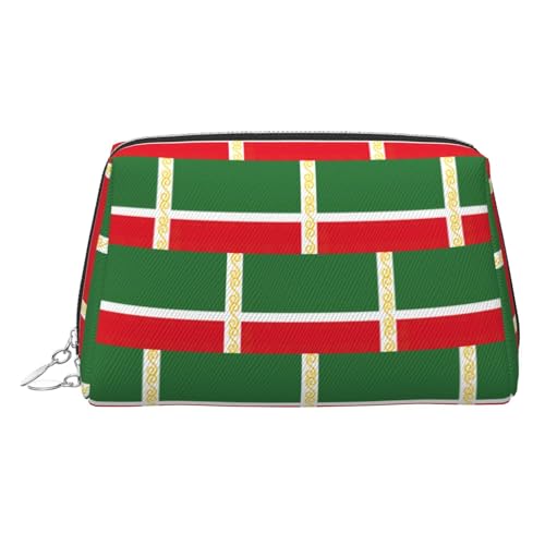 Reise-Make-up-Organizer, Motiv: Flagge der Tschetschenischen Republik, tragbarer Kulturbeutel für Damen, silber, Einheitsgröße, Kulturbeutel von MDATT