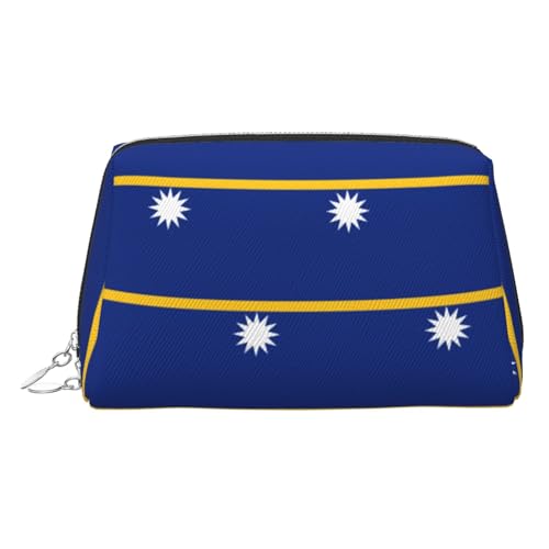 Reise-Make-up-Organizer, Motiv: Flagge von Nauru, tragbarer Kulturbeutel für Damen, silber, Einheitsgröße, Kulturbeutel von MDATT