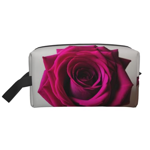 Schwarze Kosmetiktasche mit Rosenmotiv für Damen, kleine Make-up-Tasche für Geldbörse, Make-up-Tasche, Reise-Make-up-Tasche mit Reißverschluss, Schwarze Blackgound-Rose, Einheitsgröße von MDATT