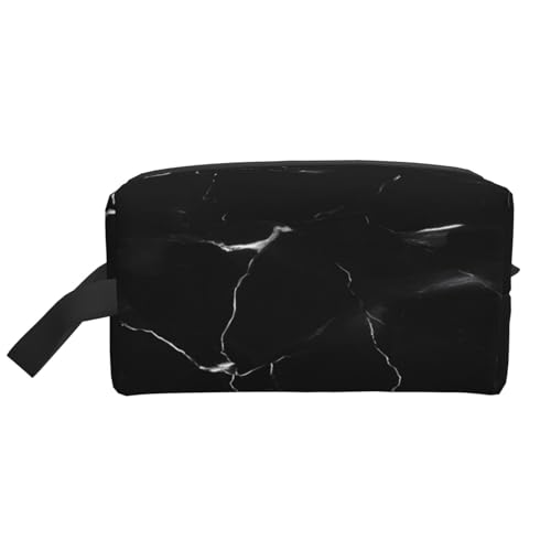 Schwarze Marmor-Aufbewahrungstasche, kleine Make-up-Tasche für Geldbörse, Reise-Make-up-Tasche, Mini-Kosmetiktasche für Herren, schwarzer Marmor, Einheitsgröße von MDATT