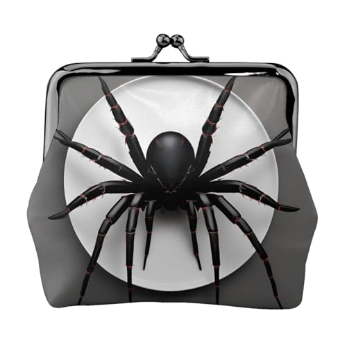 Schwarze Spinne kleine Make-up-Tasche für Geldbörse, tragbare Mini-Kosmetiktaschen, für Fitnessstudio und den täglichen Gebrauch, Schwarz , Einheitsgröße, Münztasche von MDATT