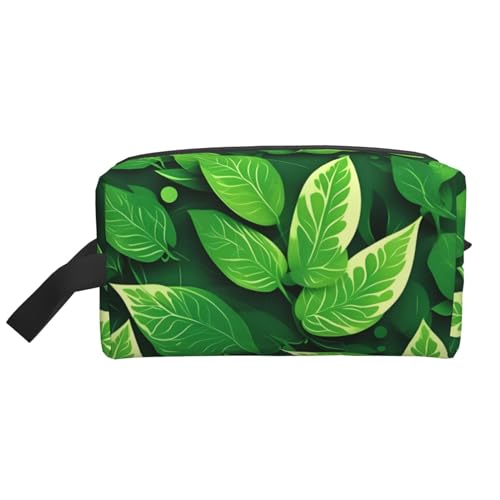 St Patricks Day Kosmetiktasche für Damen, kleine Make-up-Tasche für Geldbörse, Make-up-Tasche, Reise-Make-up-Tasche mit Reißverschluss, St. Patricks Day Leaves, Einheitsgröße von MDATT