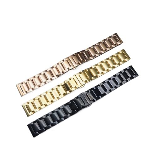 Uhrenarmband Edelstahl Band Uhrenarmband Metall Armband 14mm 16mm 18mm 19mm 20mm 21mm 22mm 23mm 24mm 26mm 2 8mm Größenbreite (Color : Gold, Size : 20mm) von MDATT