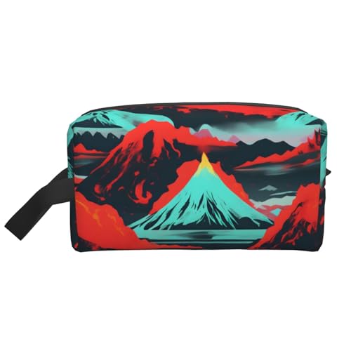 Volcano Bloom Kosmetiktasche für Damen, kleine Make-up-Tasche für Geldbörse, Make-up-Tasche, Reise-Make-up-Tasche mit Reißverschluss, Volcano Bloom, Einheitsgröße von MDATT