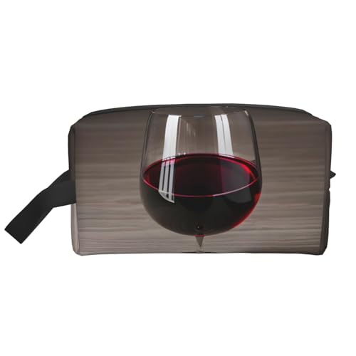 Weinflaschen-Glas-Kosmetiktasche für Damen, kleine Make-up-Tasche für Geldbörse, Make-up-Tasche, Reise-Make-up-Tasche mit Reißverschluss, Weinflaschen-Glas, Einheitsgröße von MDATT