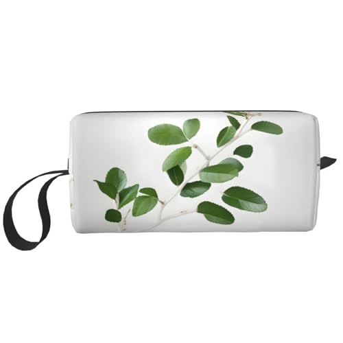 Weiße natürliche grüne Zweig-Aufbewahrungstasche, kleine Make-up-Tasche für Geldbörse, Reise-Make-up-Tasche, Mini-Kosmetiktasche für Herren, Weißer, natürlicher grüner Zweig, Einheitsgröße von MDATT