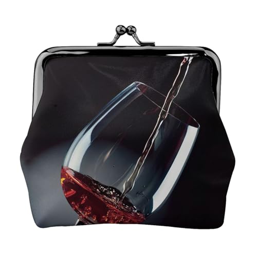 Wine Cup 1 Printing Small Coin Purse Lightweight Travel Wallet for Sightseeing Tours and Shopping Sprees, Schwarz , Einheitsgröße, Münztasche von MDATT