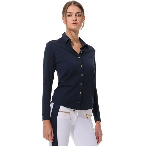 MDC Button Down Langarm Polo navy von MDC