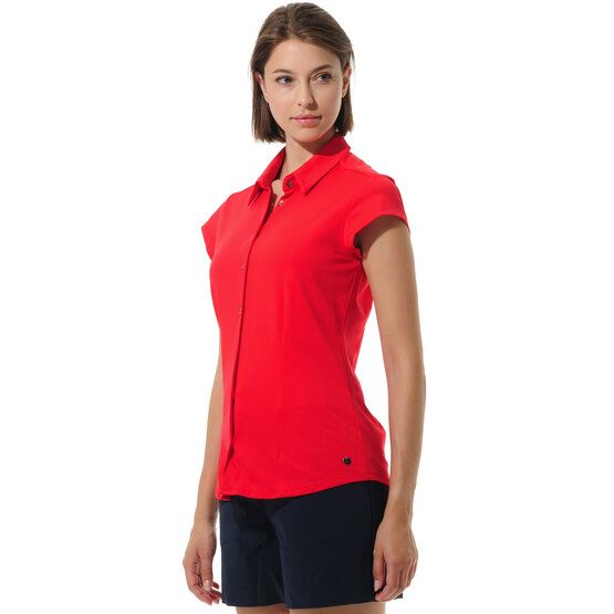 MDC Cap Sleeve Button Down Halbarm Polo rot von MDC
