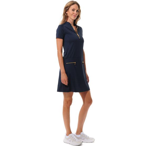 MDC Zip Golf Halbarm Kleid navy von MDC