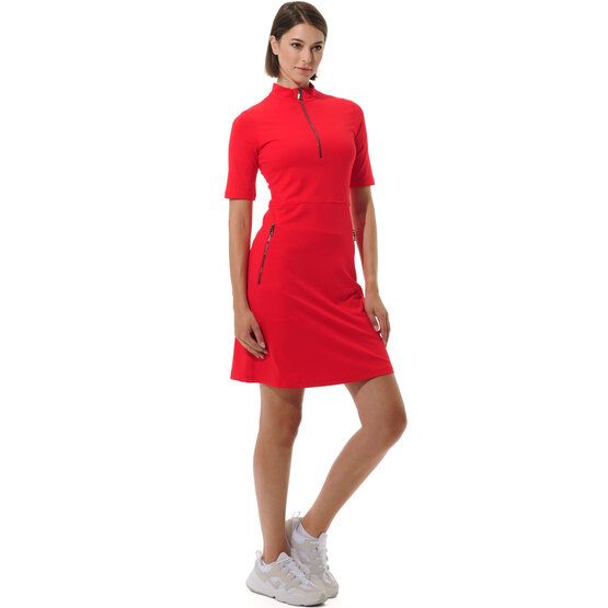 MDC Zip Golf Halbarm Kleid rot von MDC