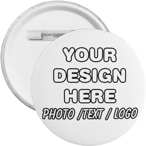 Individuelle Anstecknadel, 4,6 cm, personalisiertes Abzeichen, gestalten Sie Ihr eigenes Fototext-Logo, 1.8 Inches, Metall Kunststoff, Kein Edelstein von MDEIMAT