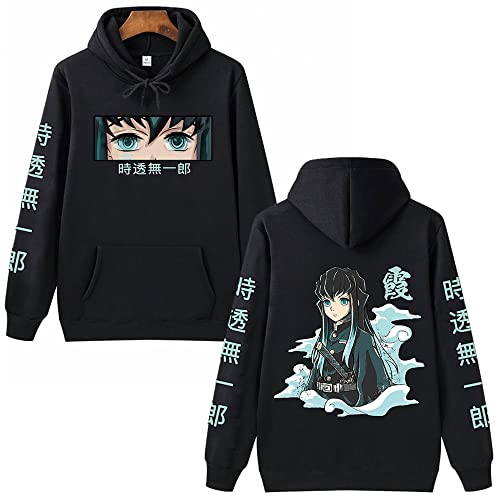 MDEM Dämon Slayer Hashira Muichiro Tokito Anime Hoodie Mann Frau Harajuku Pullovers Tops Langarmes Streetwear-style7||M von MDEM