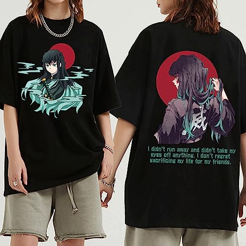 MDEM Demon Slayer Muichiro Tokito Anime T-Shirt Mode Harajuku Hip-Hop Mann Frau Kurzarm Tops-style13||M von MDEM