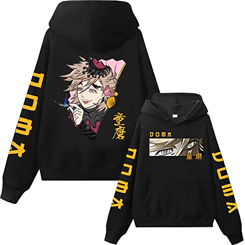 MDEM Demon Slayer Upper Monde Zwei Douma Anime Hoodie Man Frau Harajuku Pullovers Tops Lange Ärmeln Streetwear-style7||M von MDEM