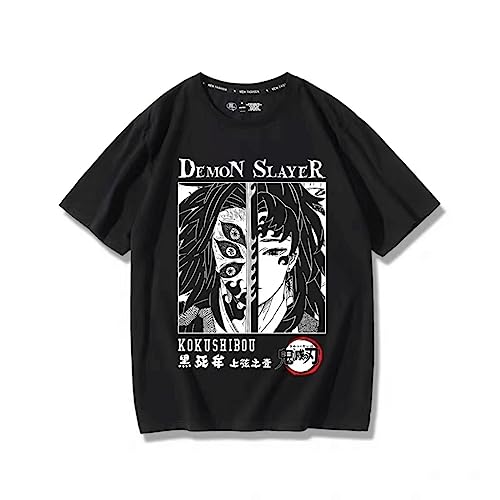 MDEM Kokushibo Anime T-Shirts Dämon Slayer Manga Grafik Gedruckt Oversize Männer Baumwolle Kurzarm T-Shirt Frauen Top Sommer Paar Kleidung-style2||XL von MDEM