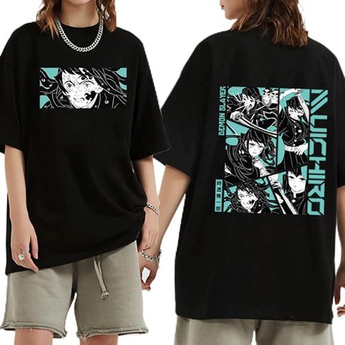 MDEM Muichiro Tokito Dämon Slayer Hashira Shirts Mann Frau Cartoon Mode Harajuku Hip Hop T-Shirt-style6||M von MDEM