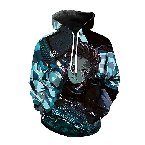 MDEM Trendy Anime Hoodies Demon Slayer Kimetsu No Yaiba 3D-Druck Kapuzenpullover Herren Damen Mode Pullover Hip Hop Hoodie Kleidung-style18||XL von MDEM