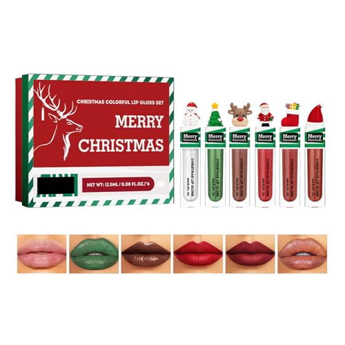 6 Teile/satz Feuchtigkeitsspendende Lip Stain Matte Lippenstift Weihnachten Bunte Lip Gloss Set Wasserdicht Pflegende Lippen Tönung von MDHQ