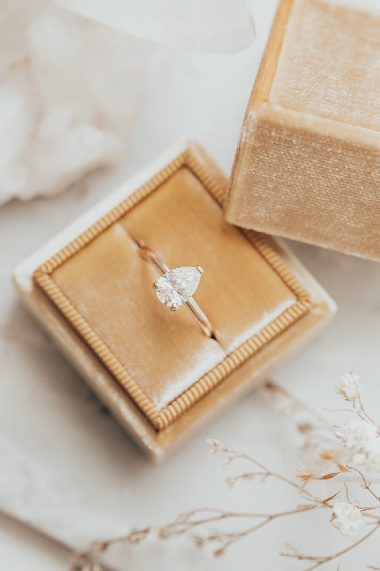 Birnenform Simulierte Diamant Ringe Solitär Verlobungsringe Ehering Massiv 14K Roségold Ring, Versprechen Ring Jubiläumsgeschenk Für Frauen von MDJEWEL