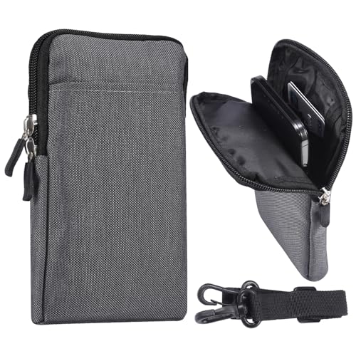 Handy Schultertasche Herren Klein, Handy Gürteltasche Herren mit Clip, 6.7" Universal Smartphones Umhängetasche Crossbody Tasche Handytasche mit Kartenfach Reise Hüfttasche Bauchtasche Brieftasche von MDJYMYZ