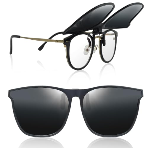 Übergroße Sonnenbrille zum Anklippen über verschreibungspflichtigen Brillen, modisches gerahmtes Design zum diskreten Verbergen Ihrer Brille, einfach an- und auszuziehen, einhändig Übergroße Sonnenbrille zum Anklippen über verschreibungspflichtigen Brillen, modisches gerahmtes Design zum diskreten Verbergen Ihrer Brille, einfach an- und auszuziehen, einhändig von MDLSDE