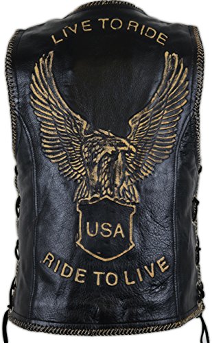 Damen Lederweste mit einer Adler Prägung (L) von MDM