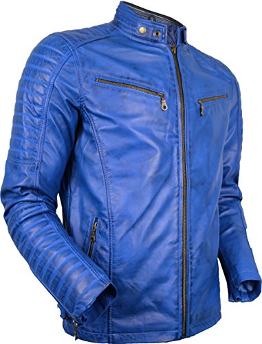 Herren Biker Lederjacke aus echtem Lamm Leder (M) von MDM