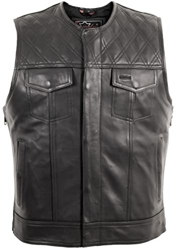 Herren Club Lederweste gesteppt Schultern (MDM9198 XL) von MDM