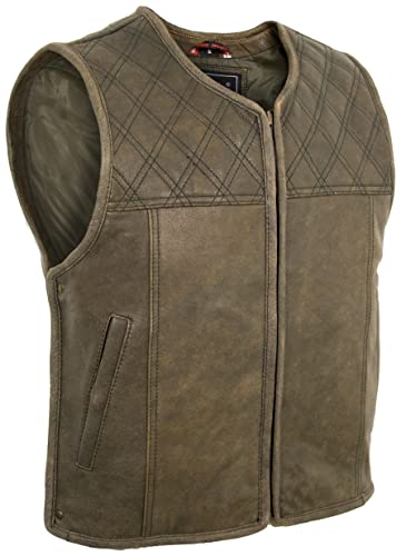 Herren Lederkutte mit Karo Stepp Muster, hinten kurz geschnitten (MDM9199 XL) von MDM