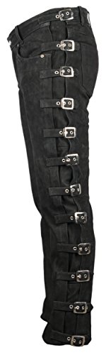 MDM Biker Lederhose mit Schnallen aus Nubuk Leder (34) von MDM