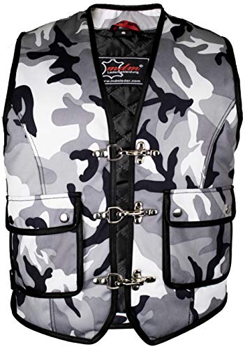 MDM Bikerweste Rockerweste TAN Weste in schwarz/weiß camouflage (2XL) von MDM