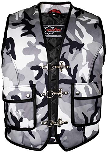MDM Bikerweste Rockerweste TAN Weste in schwarz/weiß Camouflage (L) von MDM