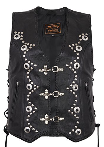 MDM Damen Lederweste mit Nieten (Gr. L) von MDM