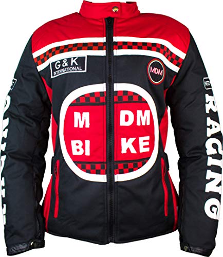 Damen Racing Textiljacke mit Protektoren (DE/NL/SE/PL, Alphanumerisch, M, Regular, Regular, Rot) von MDM