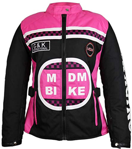 MDM Damen Racing Textiljacke mit Protektoren (DE/NL/SE/PL, Alphanumerisch, S, Regular, Regular, Rosa) von MDM