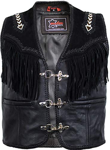 MDM Fransen Lederweste mit Schnallen - Seitlich Geschlossen (Gr. S) von MDM