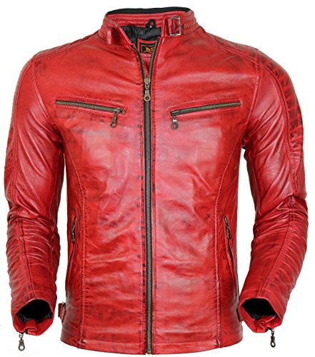 MDM Gesteppte Herren Lederjacke aus echtem Lammleder (XL) von MDM