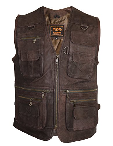 MDM Herren Jagd Lederweste in braun (L) von MDM